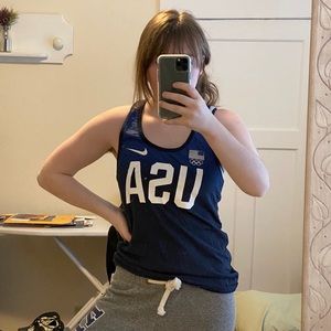 Navy blue USA olympics tank